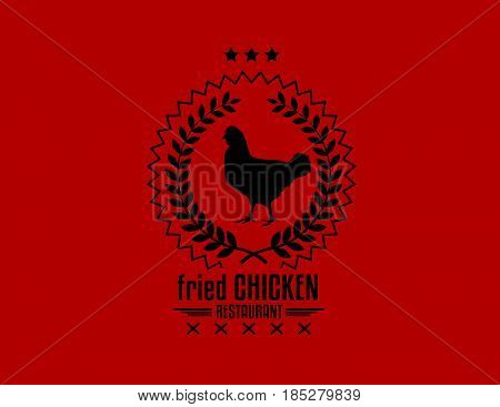 fried chicken vector illustration rerto grunge background