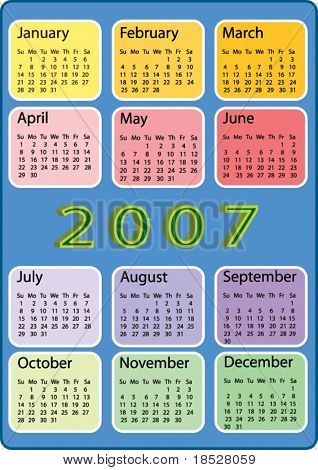 2007 Calendario capodanno-vettoriale
