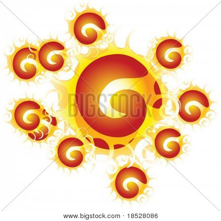 Disegno astratto di Sun In formato vettoriale