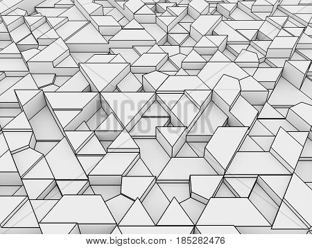 Equilateral Triangles - White Abstract Background