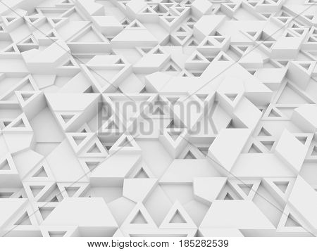 Equilateral Triangles - White Abstract Background