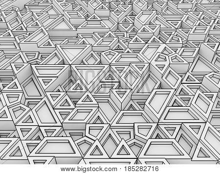 Equilateral Triangles - White Abstract Background