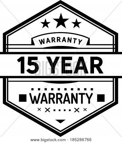 15 year warranty vintage grunge rubber stamp guarantee background