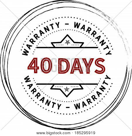 40 days warranty vintage grunge rubber stamp guarantee background
