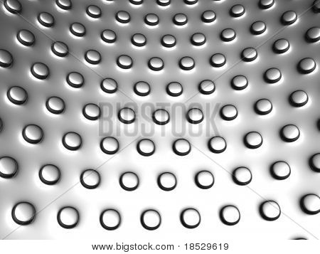 알루미늄 라운드 도트 패턴 배경 3d 그림