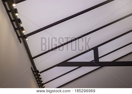 Spotlight Of Architectural Ceiling Interior stock photo