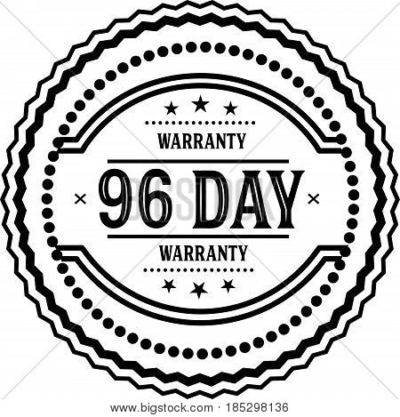 warranty 96 day black vintage grunge black rubber stamp guarantee background