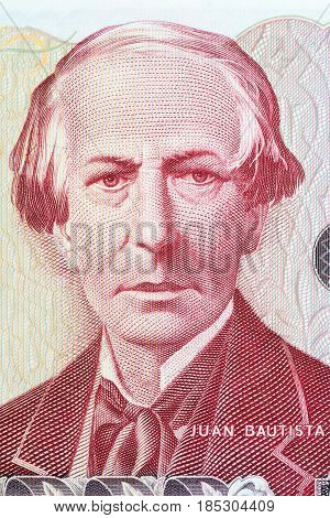 Juan Bautista Alberdi portrait from Argentinian money