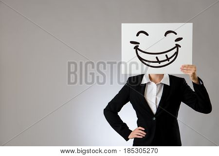 Lady Boss With Big Laughing Face Illustration