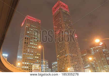 Modern architecture cityscape in Guomao business district Beijing China