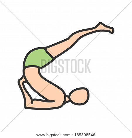 Pose, yoga, shoulderstand icon vector image. Can also be used for yoga poses. Suitable for mobile apps, web apps and print media.