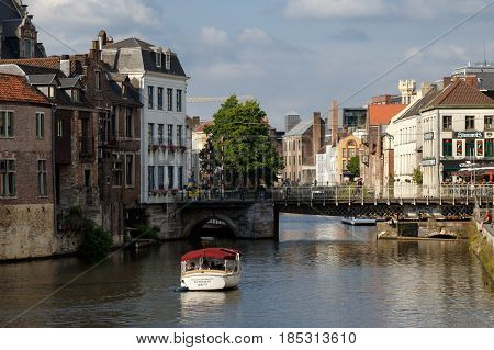 Boat Tours For Tourists In Ghent Canal