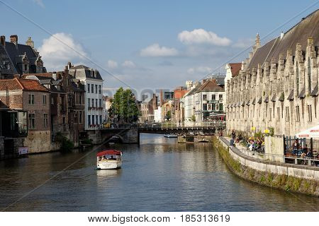 Boat Tours For Tourists In Ghent Canal
