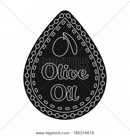 Label of olive oil.Olives single icon in black style vector symbol stock illustration .