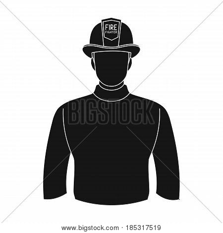 Firefighter.Professions single icon in black style vector symbol stock illustration .