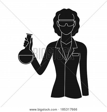 Chemist.Professions single icon in black style vector symbol stock illustration .