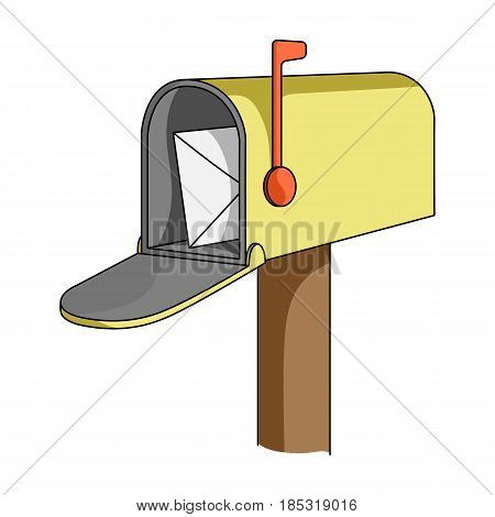 Correspondence box.Mail and postman single icon in cartoon style vector symbol stock illustration .