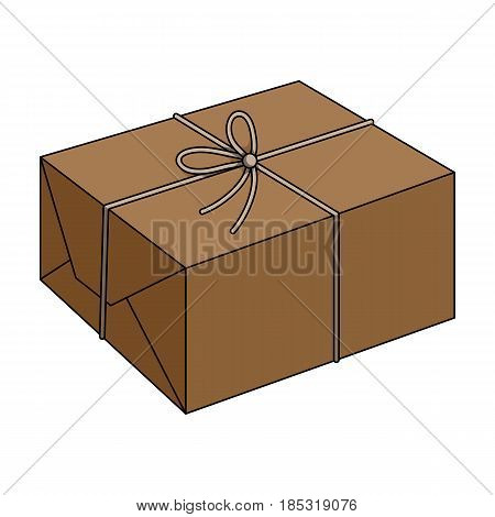 Postal parcel.Mail and postman single icon in cartoon style vector symbol stock illustration .