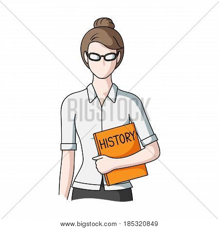Teacher.Professions single icon in cartoon style vector symbol stock illustration .