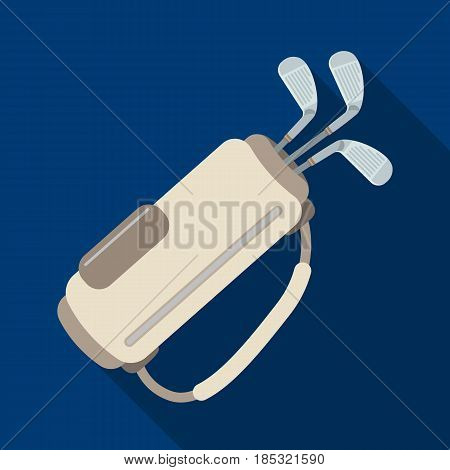 A bag with golf clubs.Golf club single icon in flat style vector symbol stock illustration .