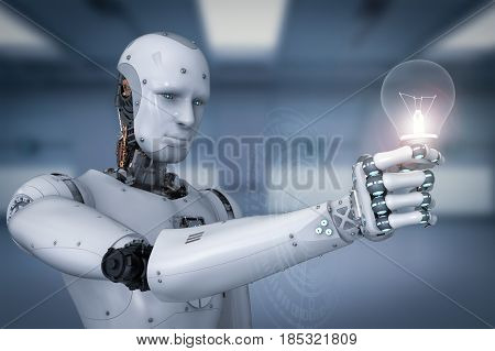Android Robot Holding Light Bulb