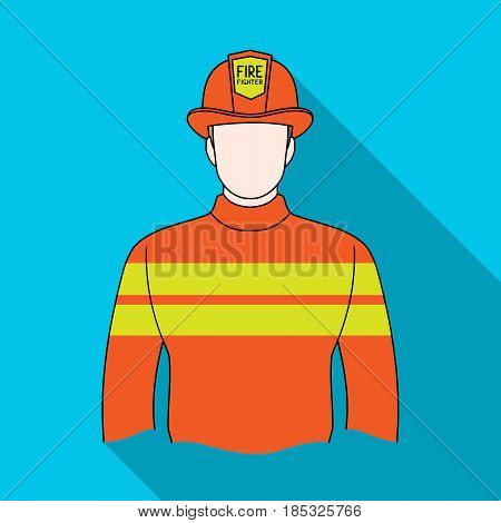 Firefighter.Professions single icon in flat style vector symbol stock illustration .