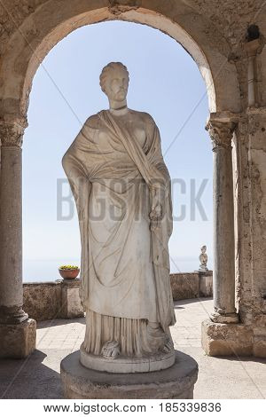 Statue of Ceremony near Villa Cimbrone in Ravello on the Amalfi Coast to understand a concept of culture and tourism