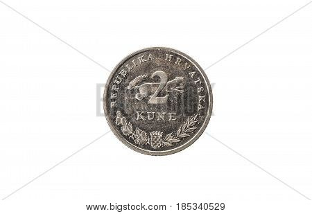 Old Used And Worn Out 2 Kuna Coin.