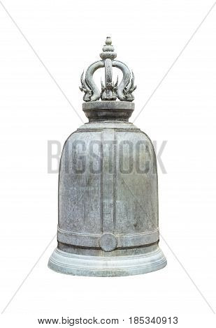 Ancient Thai bell isolated on white with clipping path