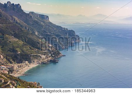 View of the Amalfi Coast Italy Europe to concept a tourism concept