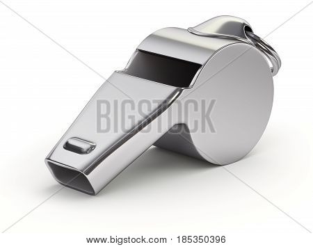 Metal whistle on white background - 3D illustration