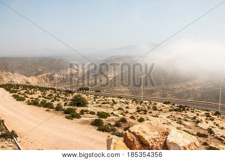Yellow mountains and beautiful panoramic view in Moricco