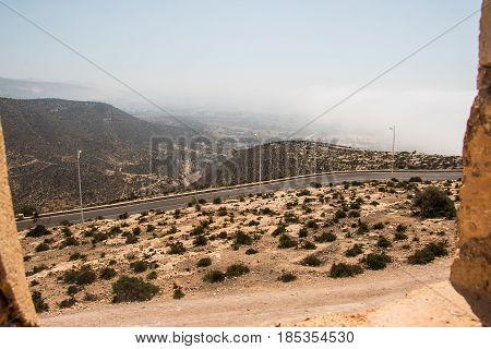 Yellow mountains and beautiful panoramic view in Moricco