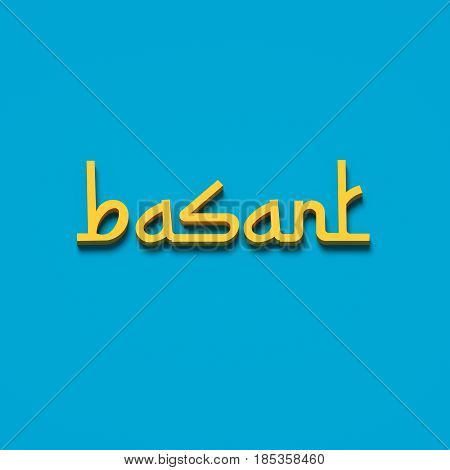 3D RENDERING WORDS 'basant' (KITE FESTIVAL IN INDIA AND PAKISTAN)