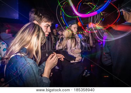 Russia, Kirov - November, 13, 2016: Big party for young people in Kirov city in 2016