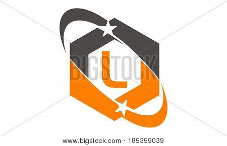 This image describe about Star Swoosh Letter L