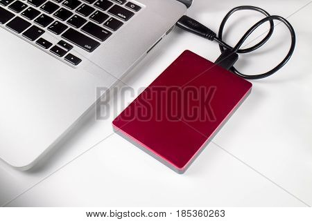 external hard drive connected to laptop. Copy data to Storage.