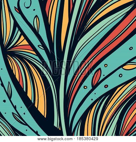 Colorful linear abstract background. Blue and yellow tones