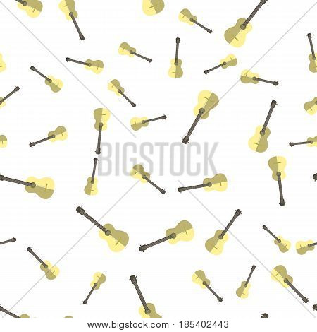 Seamless pattern with guitars on a white background, vector illustration