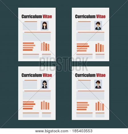 Curriculum Vitae or resume template. Inter view or recruitment concept