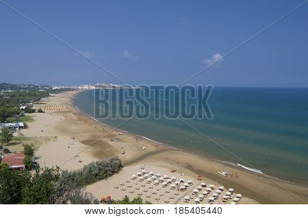 Vieste shores in summer Gargano Peninsula Italy
