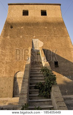 Torre San felice near Vieste during sunset in summer