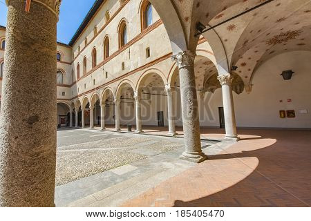 Sforzesco Castle In Milan, Italy