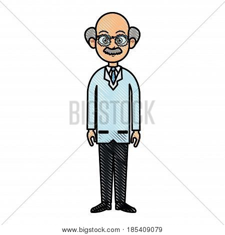 drawing doctor man adult healthy vector illustration