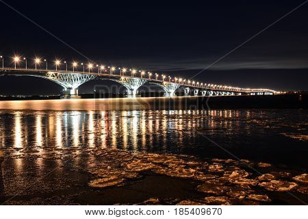 Bridge from Saratov In Engels, across the Volga river
