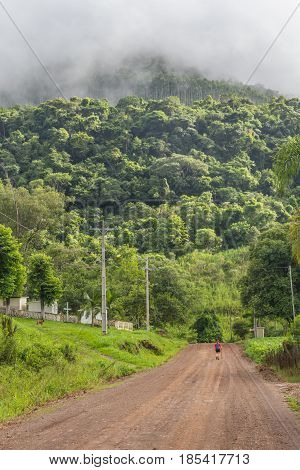 Trekking In Dirt Road