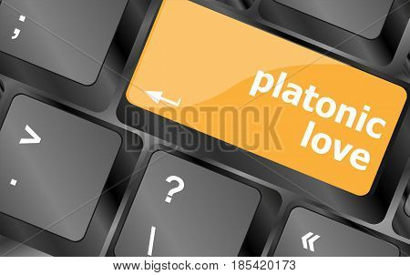 Modern Keyboard Key With Words Platonic Love