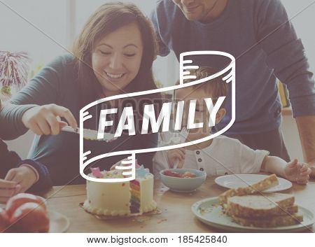 Family happy time party birthday together