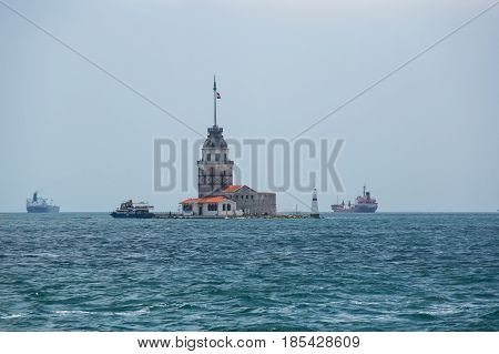 Maiden's Tower (Leander's Tower) on Bosphorus in Istanbul Turkey