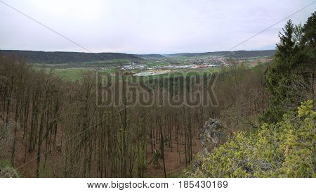 View From Wolfsberg Near Dietfurt In Germany.